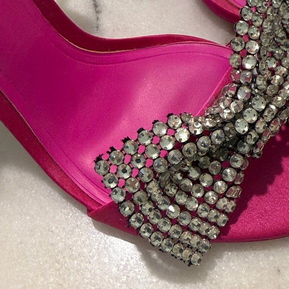 Zara Pink Rhinestone Bow Sandals - Picture 6 of 6